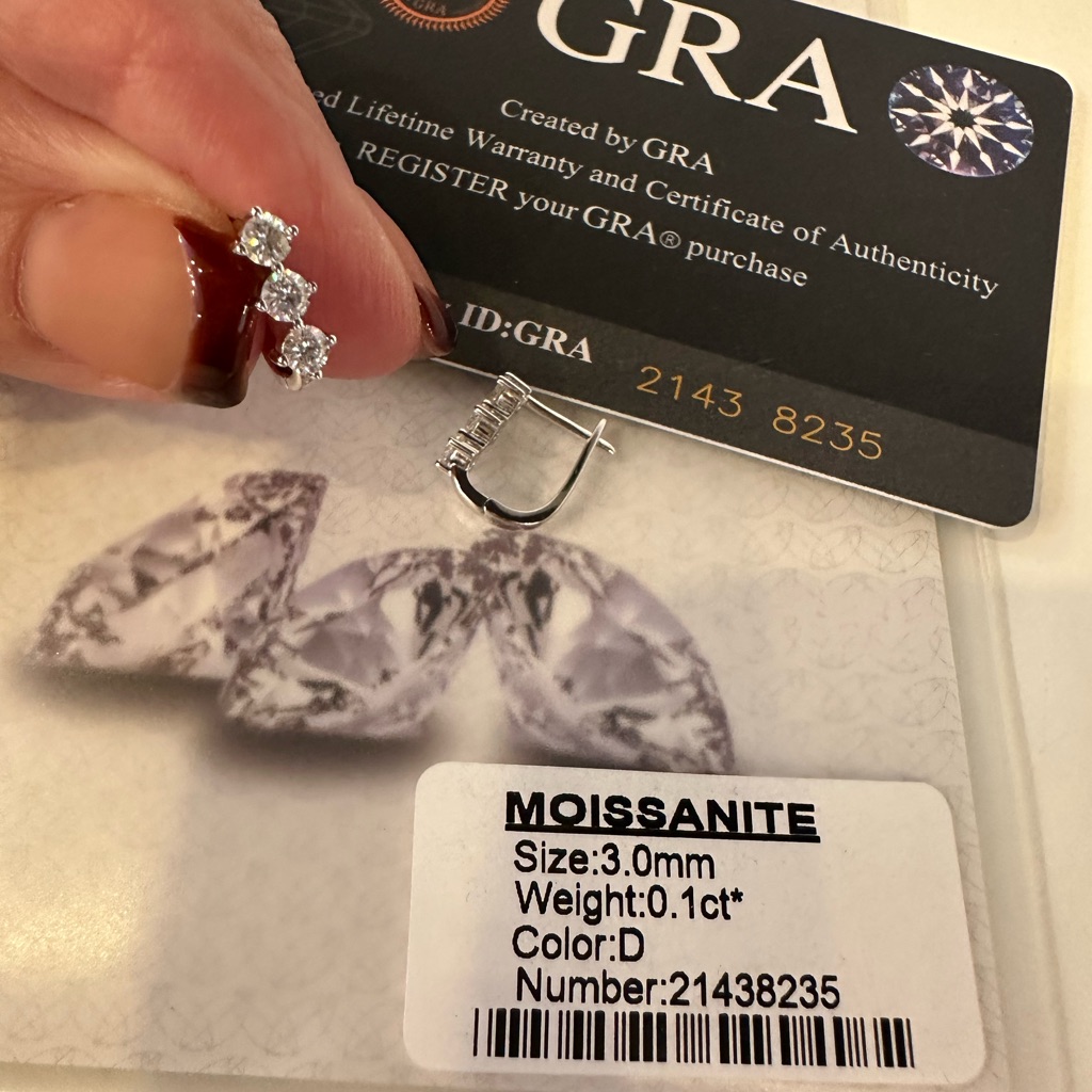 Moissanite Silver Earrings